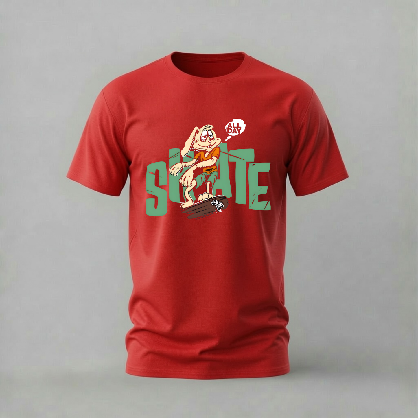 SKATE ALL DAY Rabbit Graphic T-Shirt