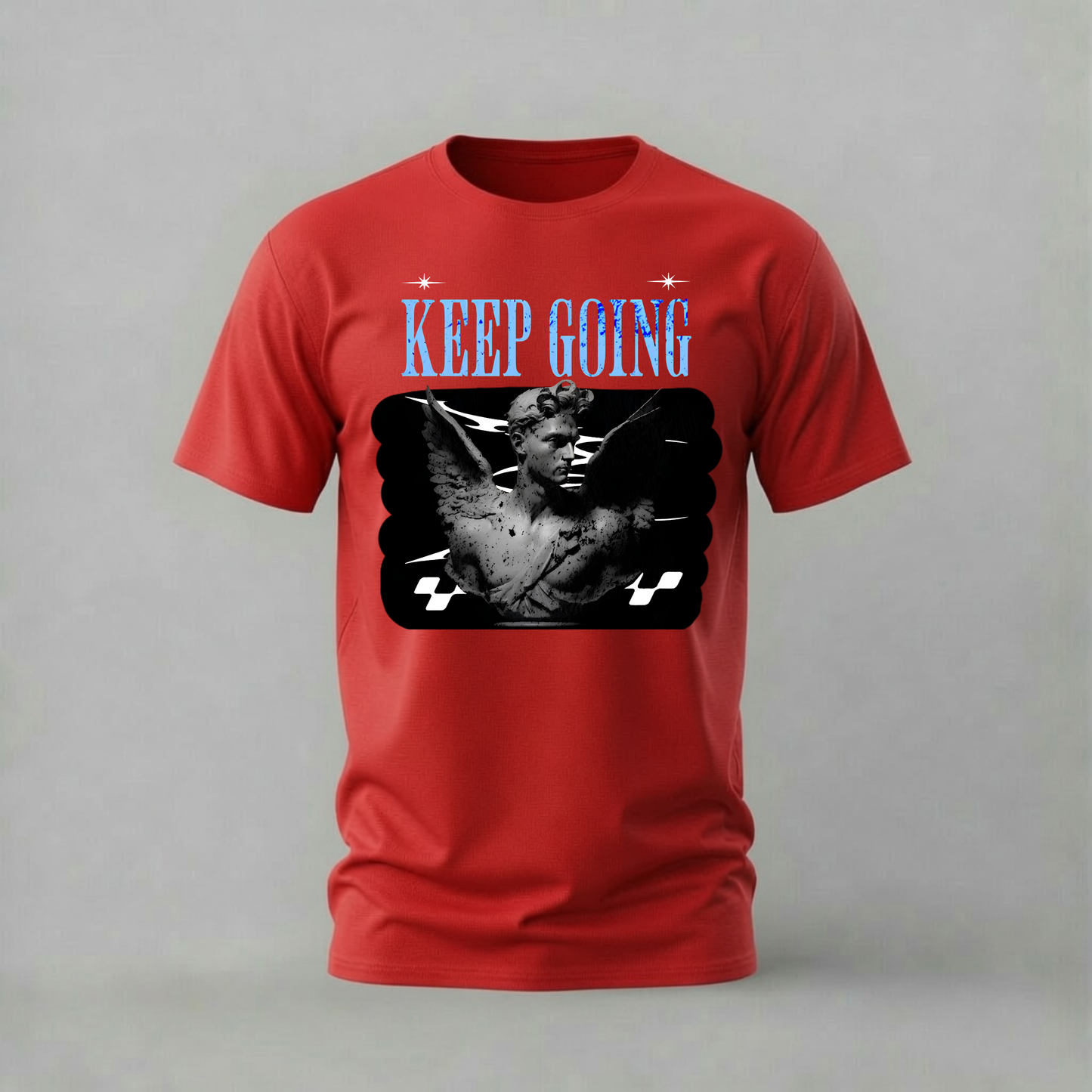 KEEP GOING Angel Statue Graphic T-Shirt
