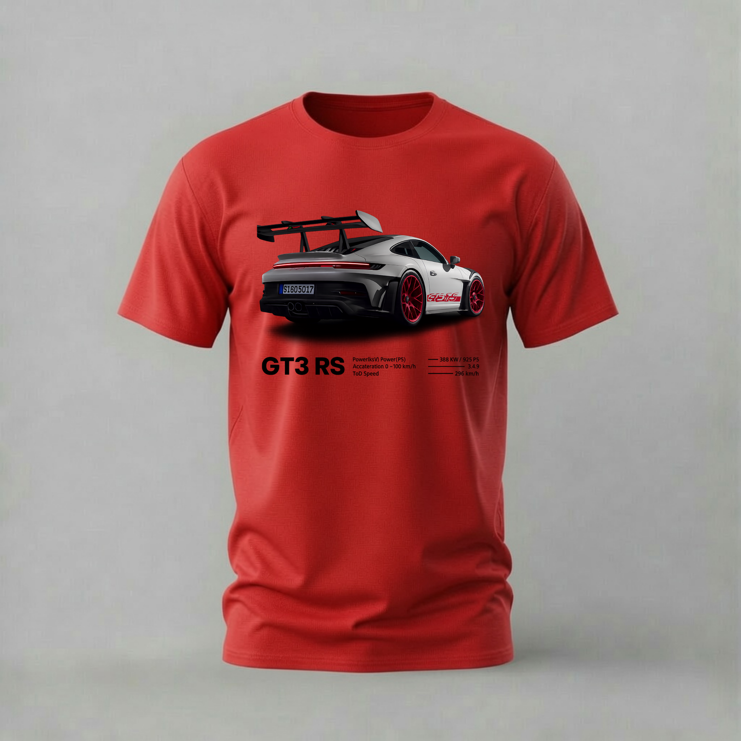 PORSCHE 911 GT3 RS Rear Graphic T-Shirt