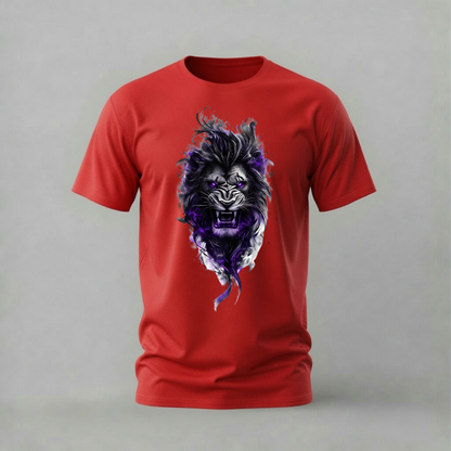 PURPLE EYE LION Graphic T-Shirt