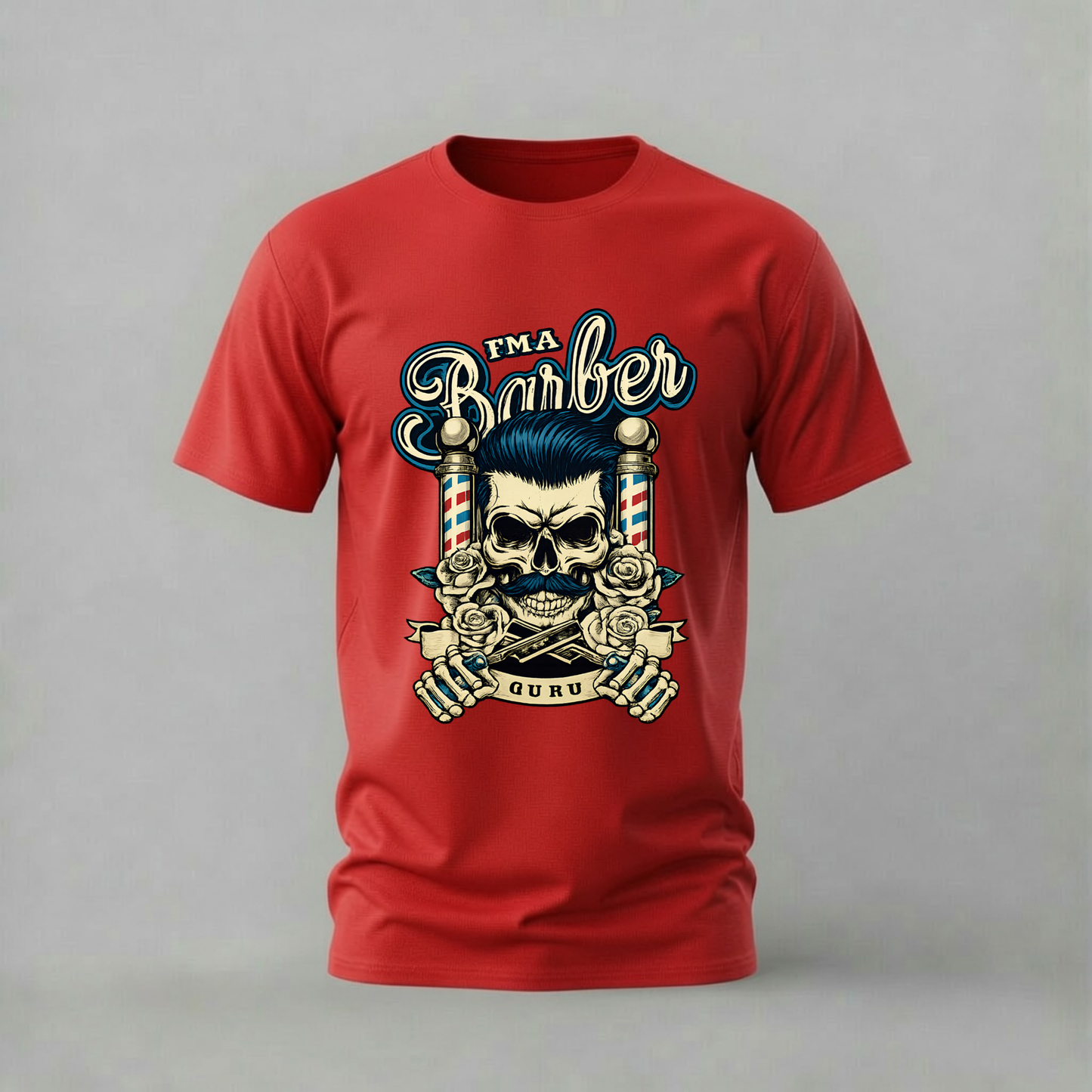 FMA BARBER Guru Skull Graphic T-Shirt