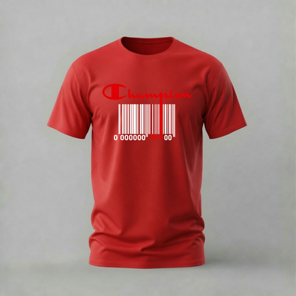 CHAMPION Barcode Logo Graphic T-Shirt