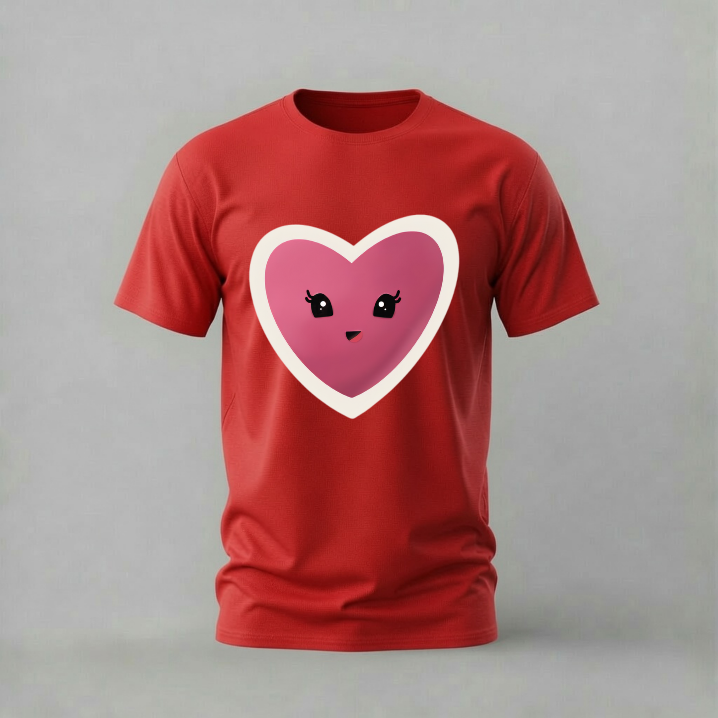 CUTE HEART Face Graphic T-Shirt