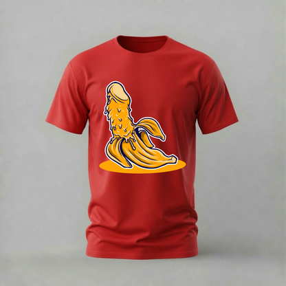 PEELED BANANA Phallic Graphic T-Shirt