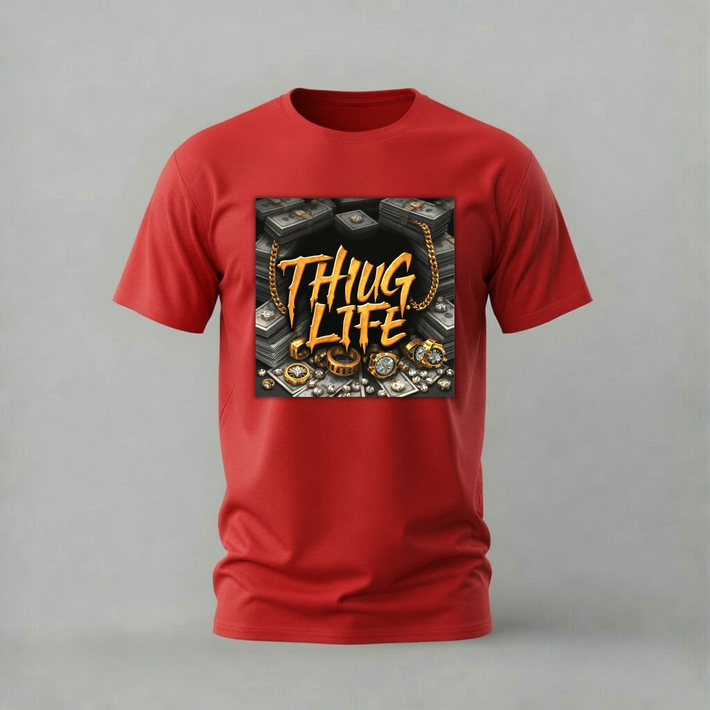 THUG LIFE Gold Graphic T-Shirt