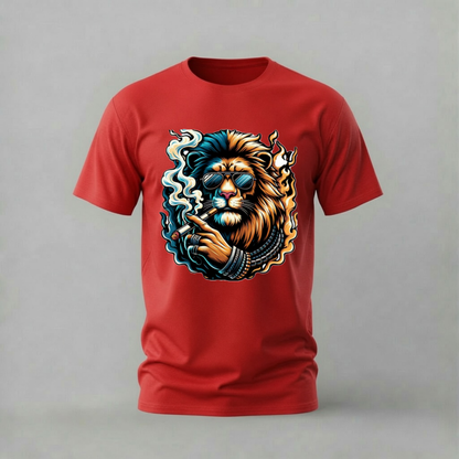 COOL LION Smoker Graphic T-Shirt