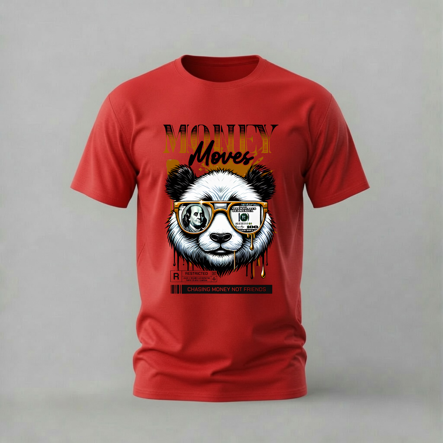 MONEY MOVES Panda Graphic T-Shirt