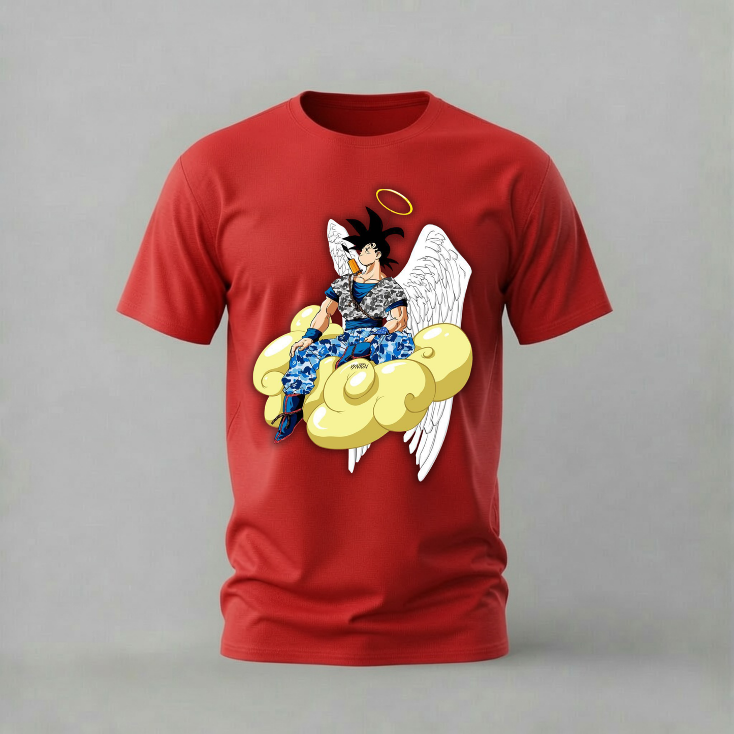 Angel Goku Cloud Graphic White T-Shirt