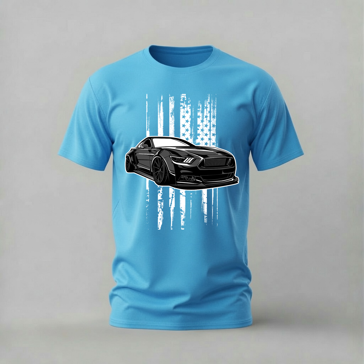 BLACK MUSTANG FLAG Graphic T-Shirt