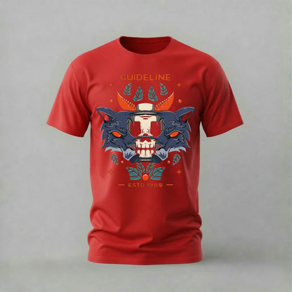 GUIDELINE Wolf Skull Graphic T-Shirt