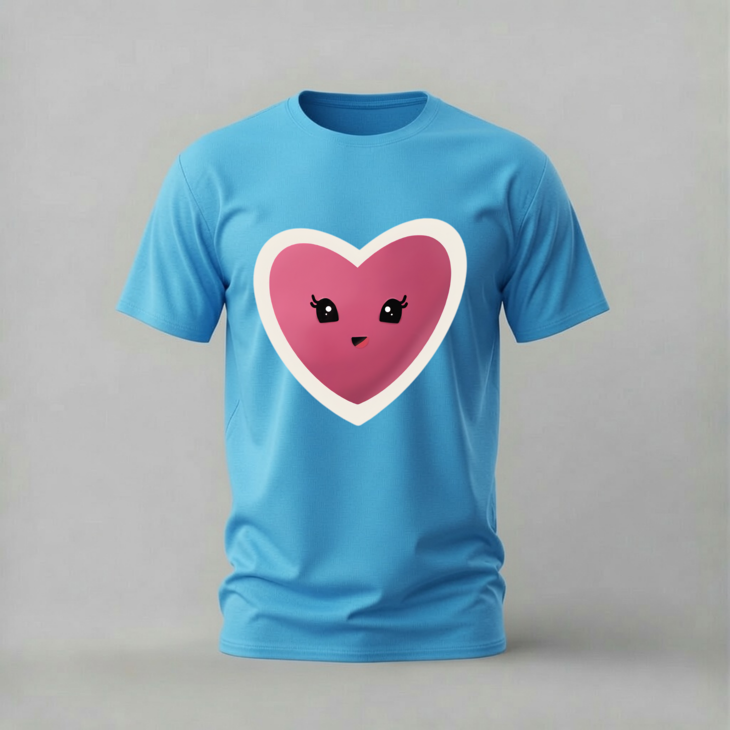 CUTE HEART Face Graphic T-Shirt
