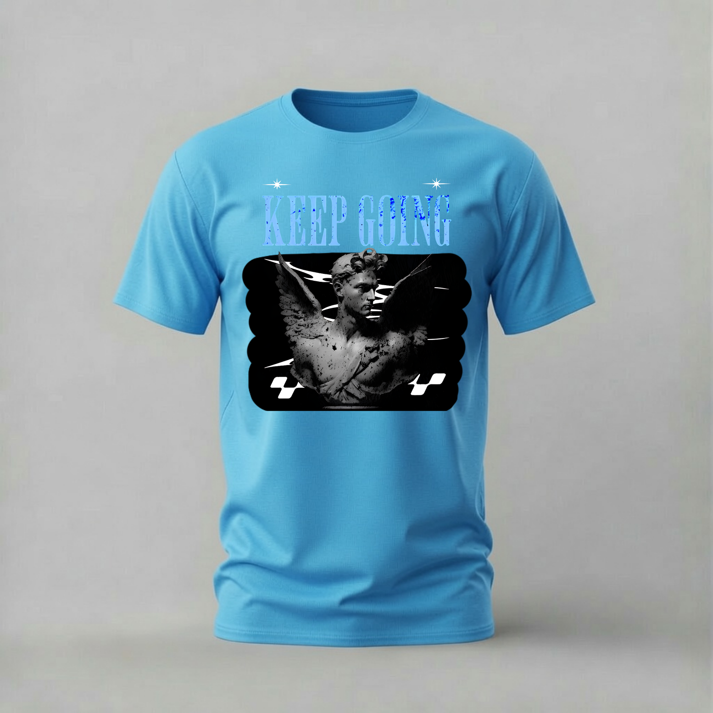 KEEP GOING Angel Statue Graphic T-Shirt