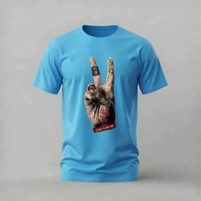 PEACE SIGN Hand Graphic T-Shirt