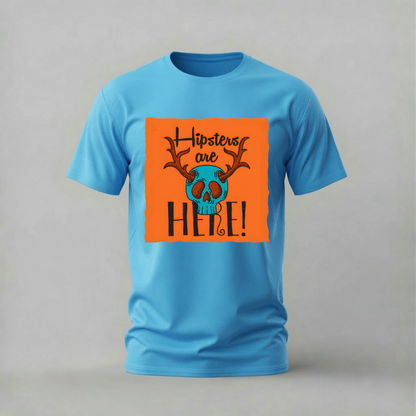 HIPSTERS ARE HERE Skull Graphic T-Shirt