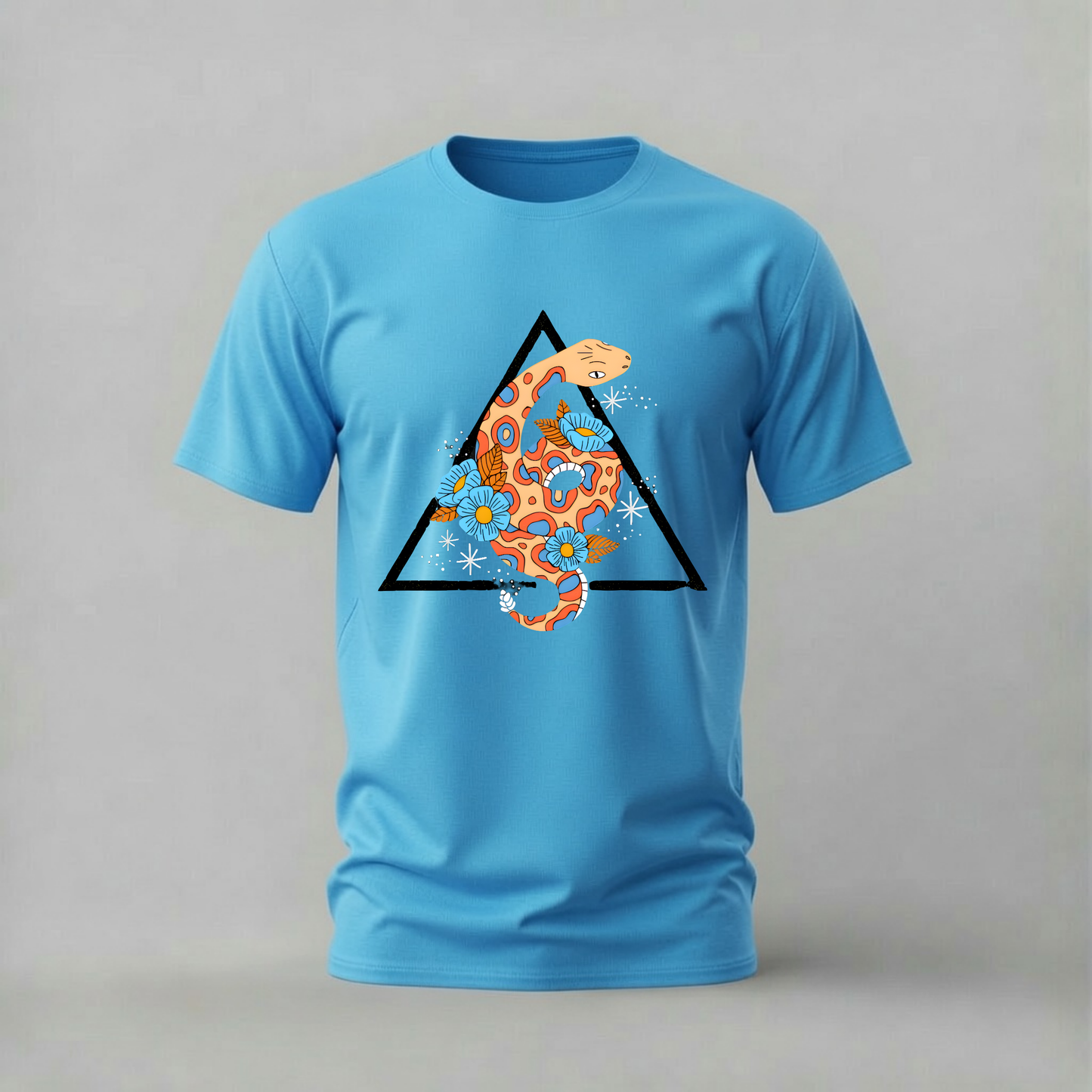 COLORFUL SNAKE Floral Graphic T-Shirt