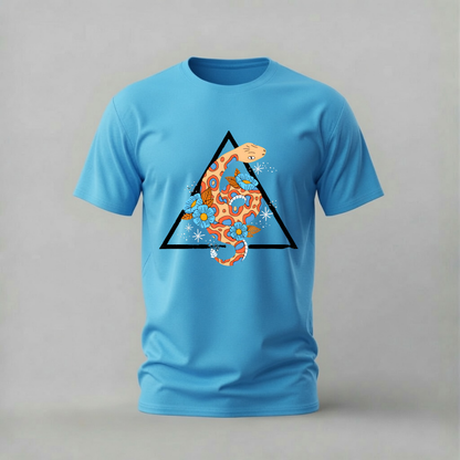COLORFUL SNAKE Floral Graphic T-Shirt