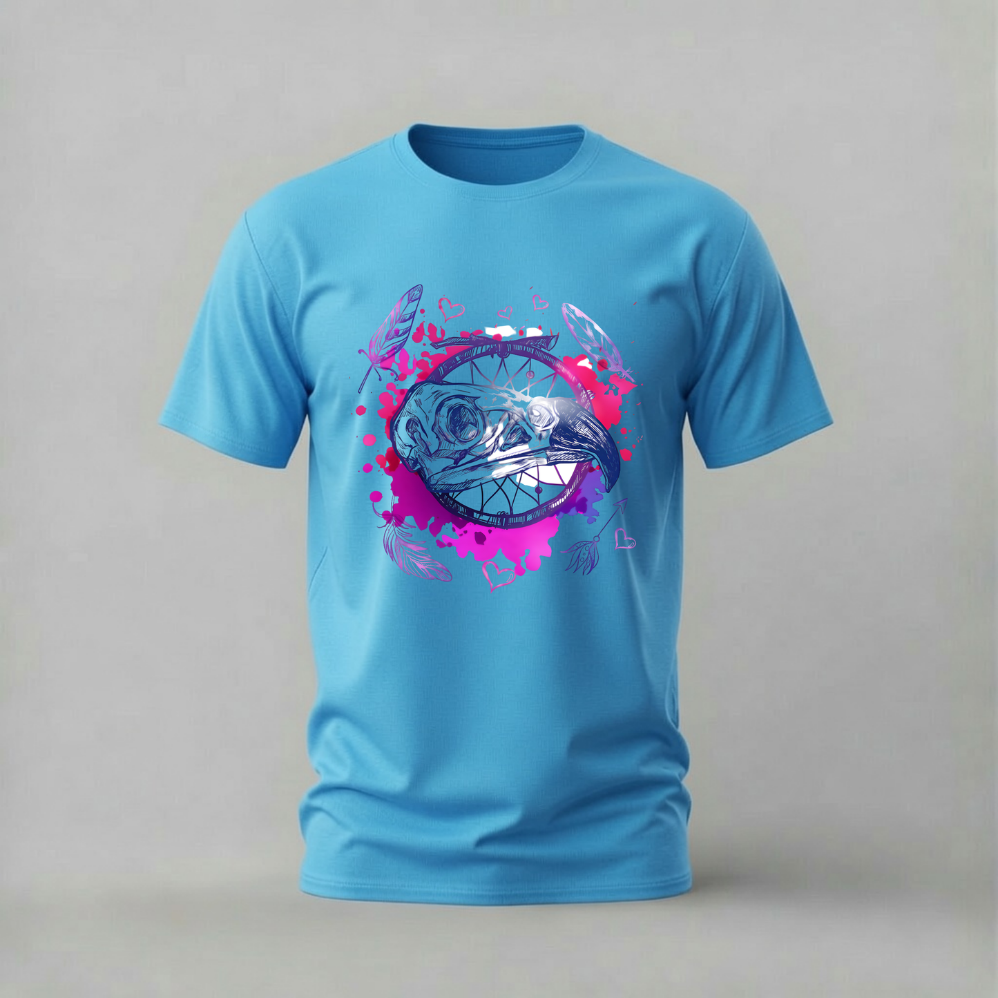 BIRD SKULL Dreamcatcher Graphic T-Shirt