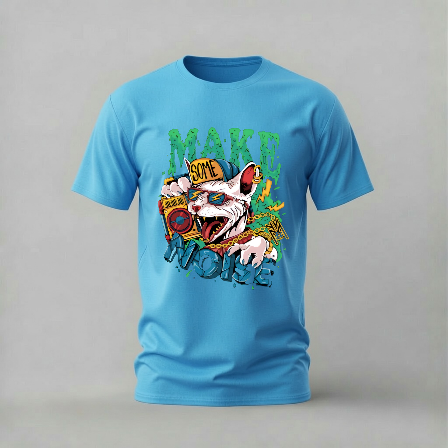 MAKE SOME NOISE Cat Graphic T-Shirt