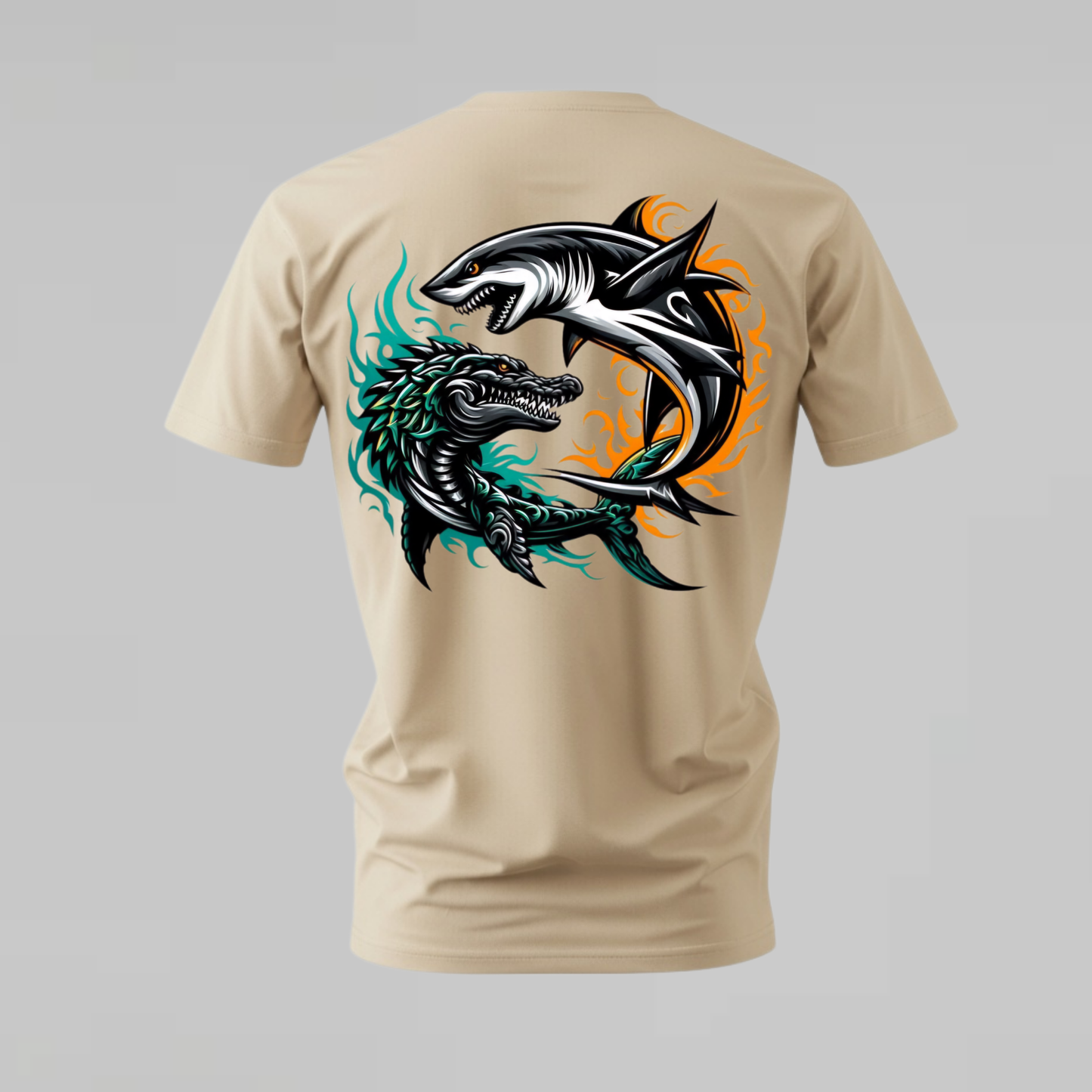 SHARK & CROCODILE Dual Graphic T-Shirt