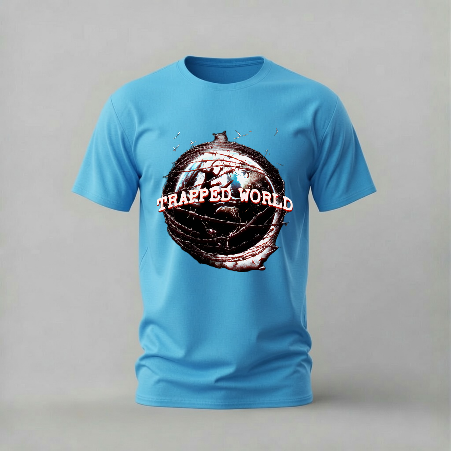 TRAPPED WORLD Barbed Wire Graphic T-Shirt