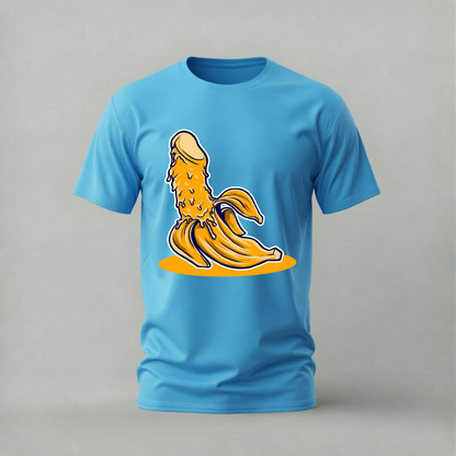 PEELED BANANA Phallic Graphic T-Shirt