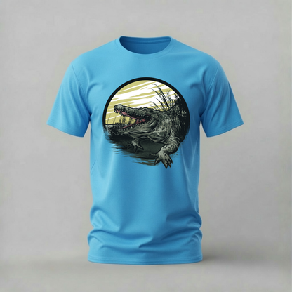 Aggressive Crocodile Graphic T-Shirt