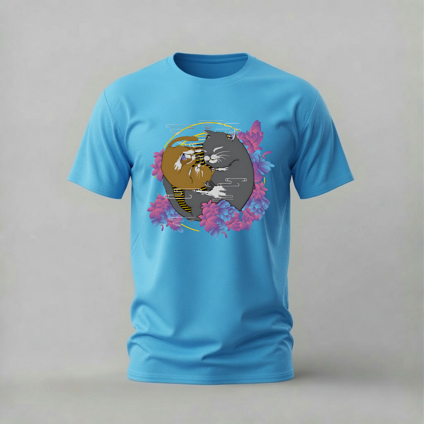 YIN YANG CATS Graphic T-Shirt