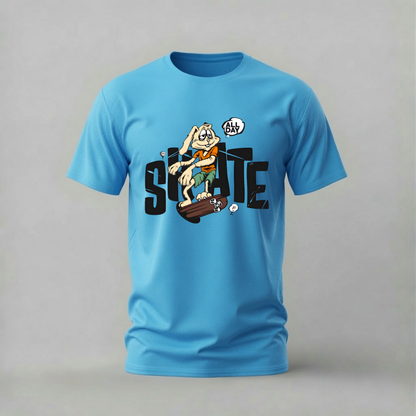 SKATE ALL DAY Rabbit Graphic T-Shirt