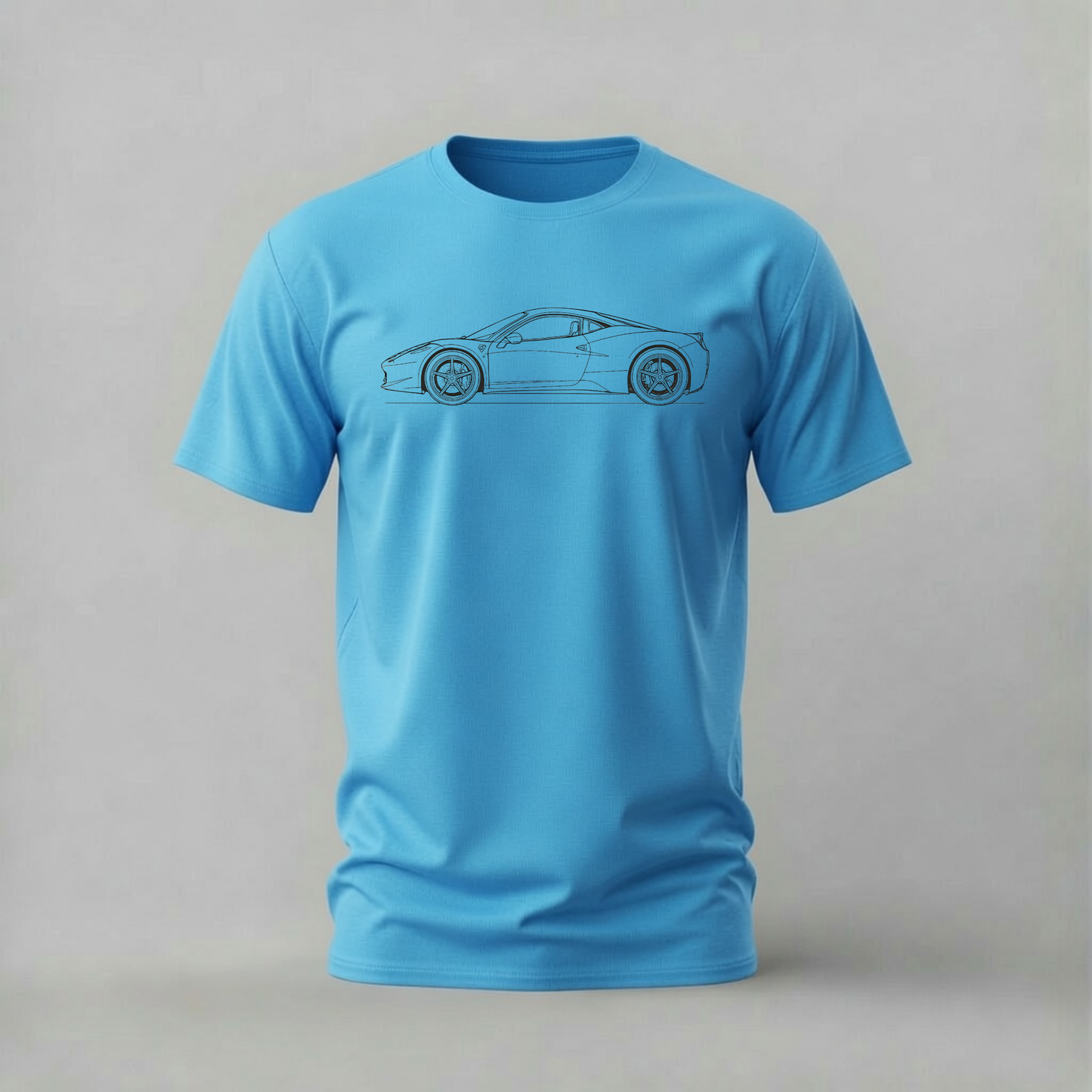 FERRARI Supercar Line Art Graphic T-Shirt