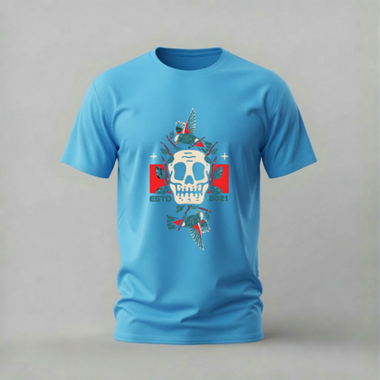 SKULL & BIRDS ESTD 2021 Graphic T-Shirt