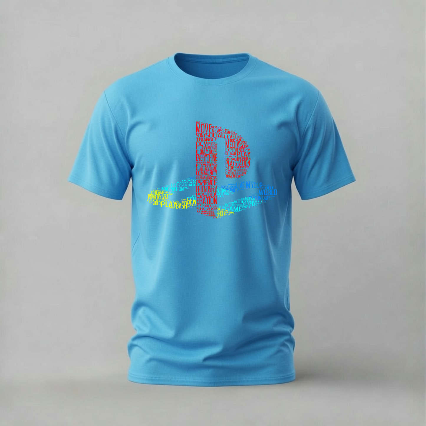 PLAYSTATION Logo Word Cloud Graphic T-Shirt