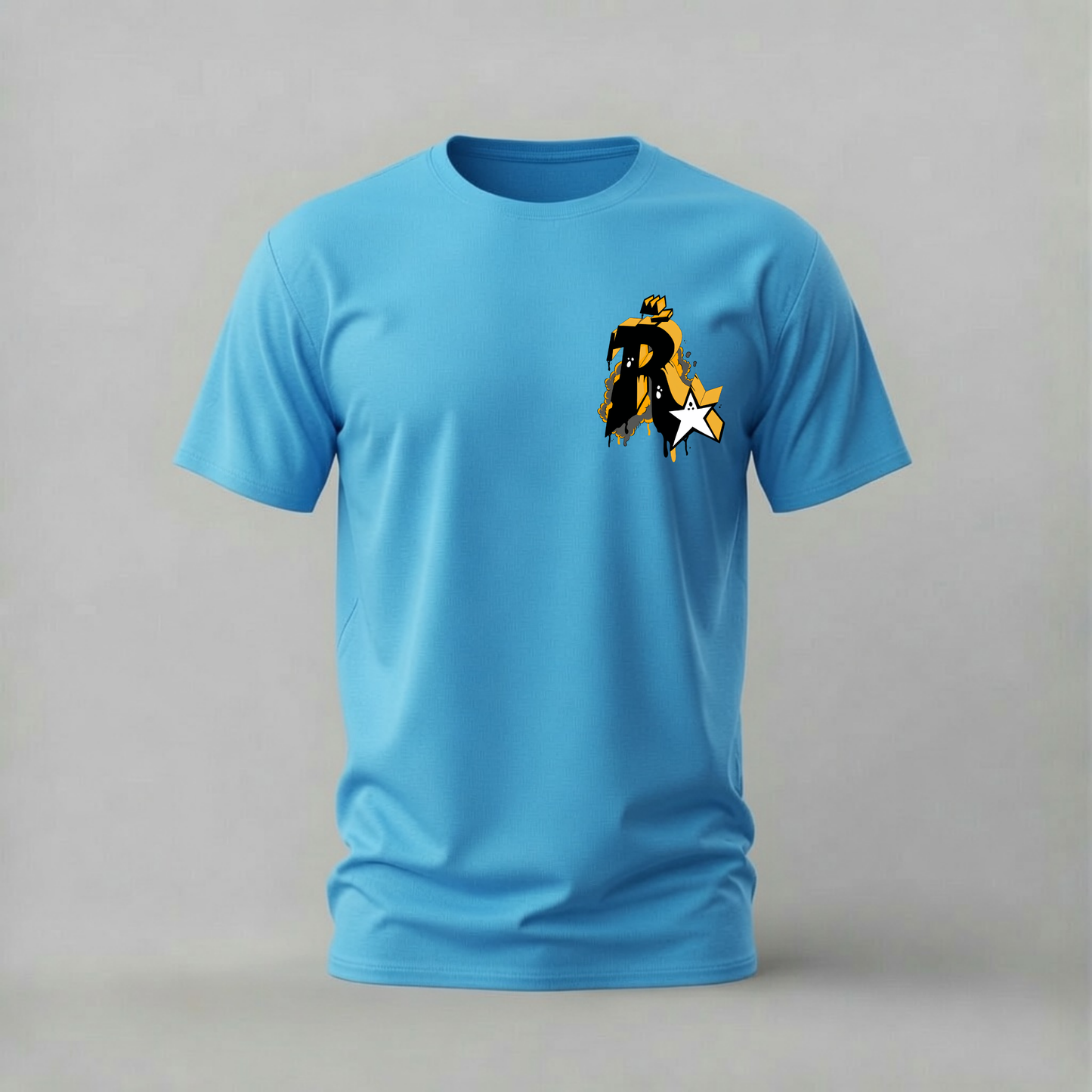 ABSTRACT Yellow Star Graphic T-Shirt