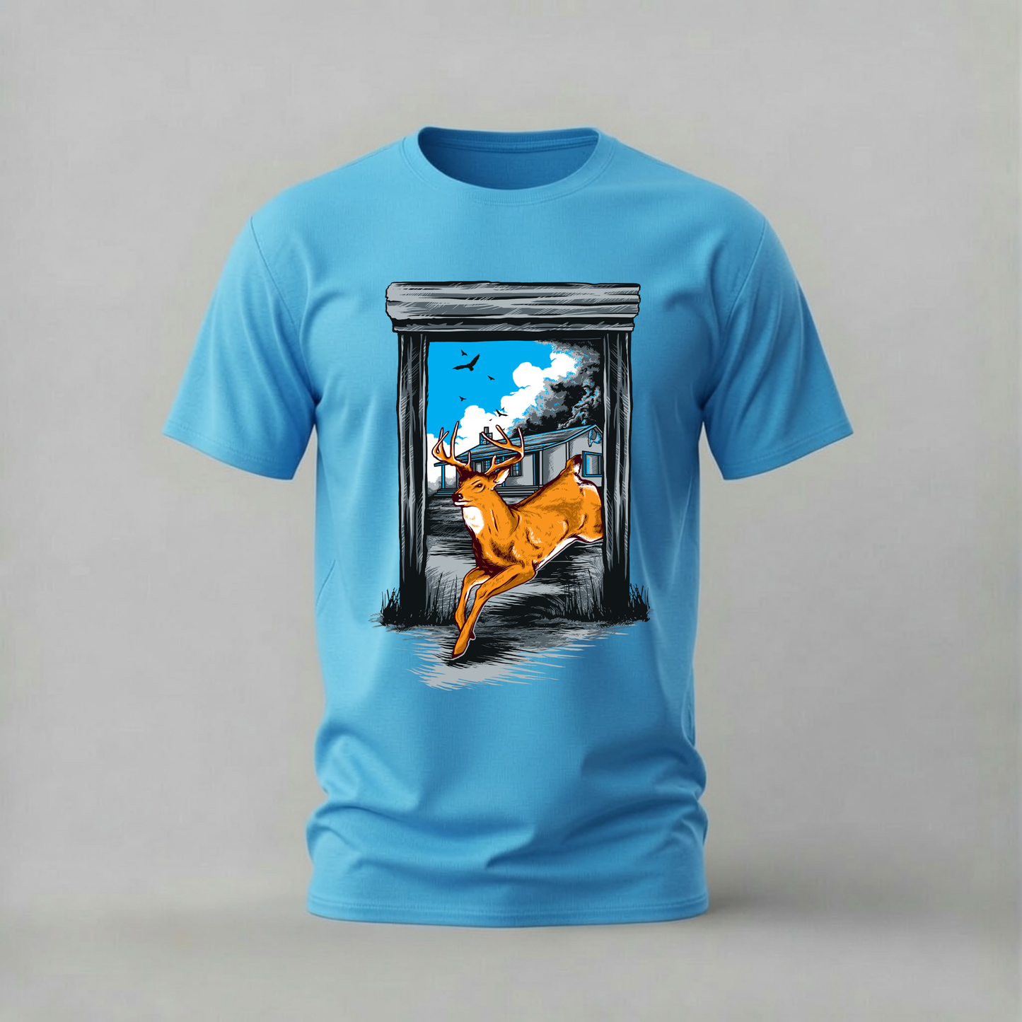 JUMPING DEER Graphic T-Shirt