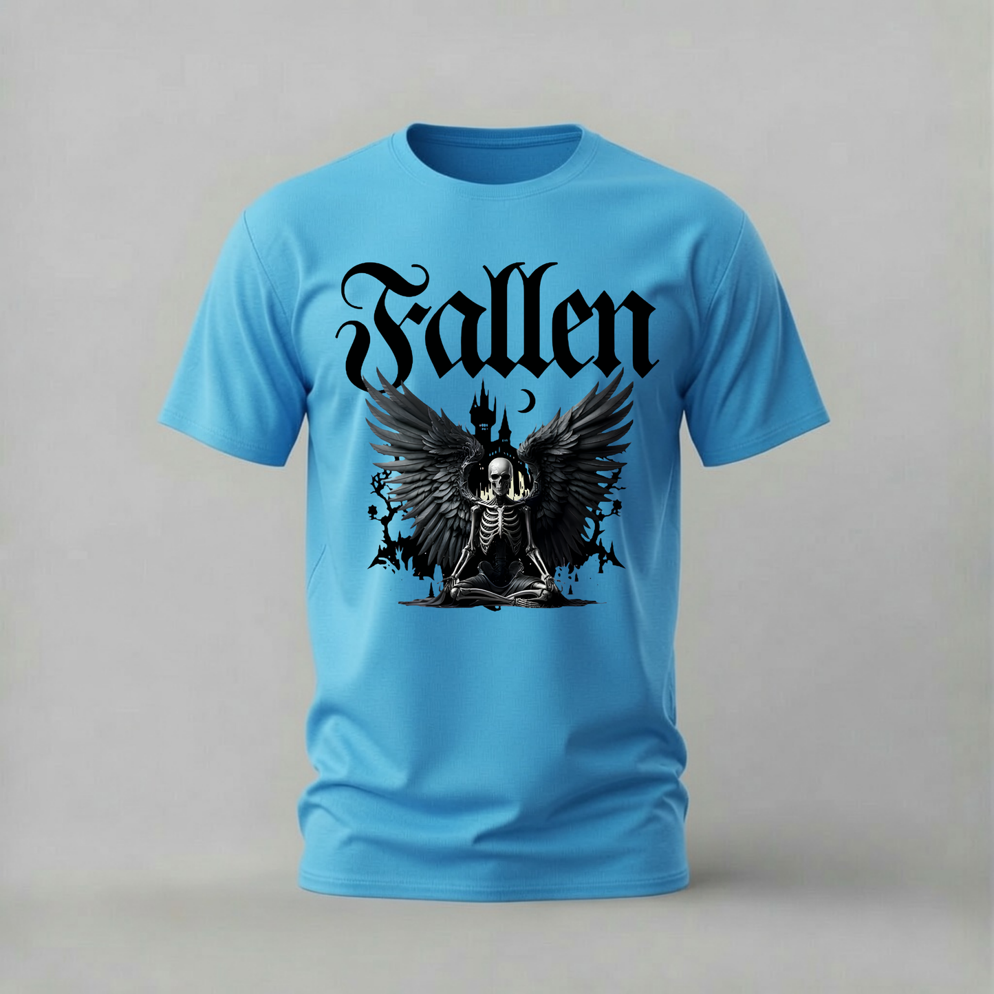 MEDITATING SKELETON Wings Graphic T-Shirt