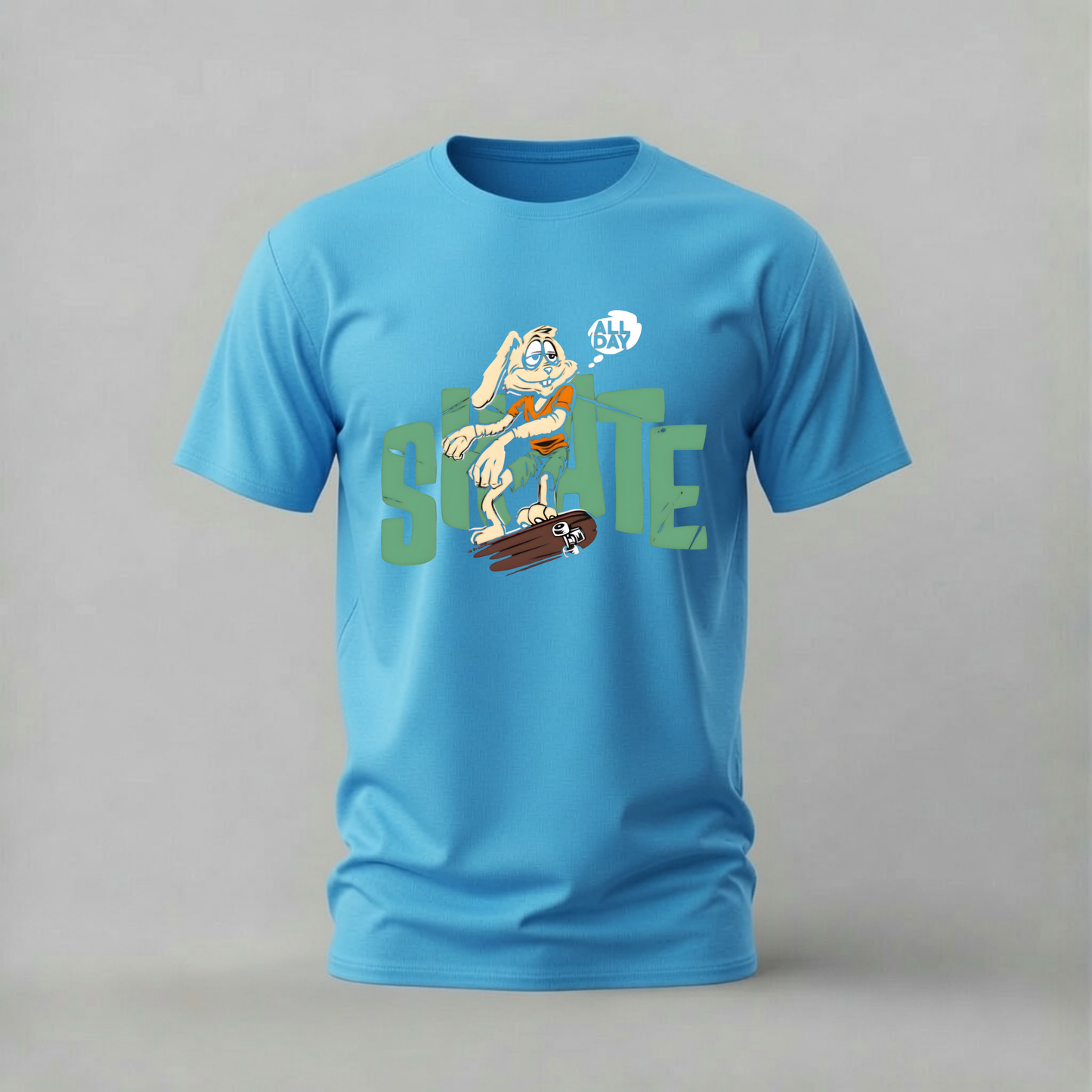 SKATE ALL DAY Rabbit Graphic T-Shirt
