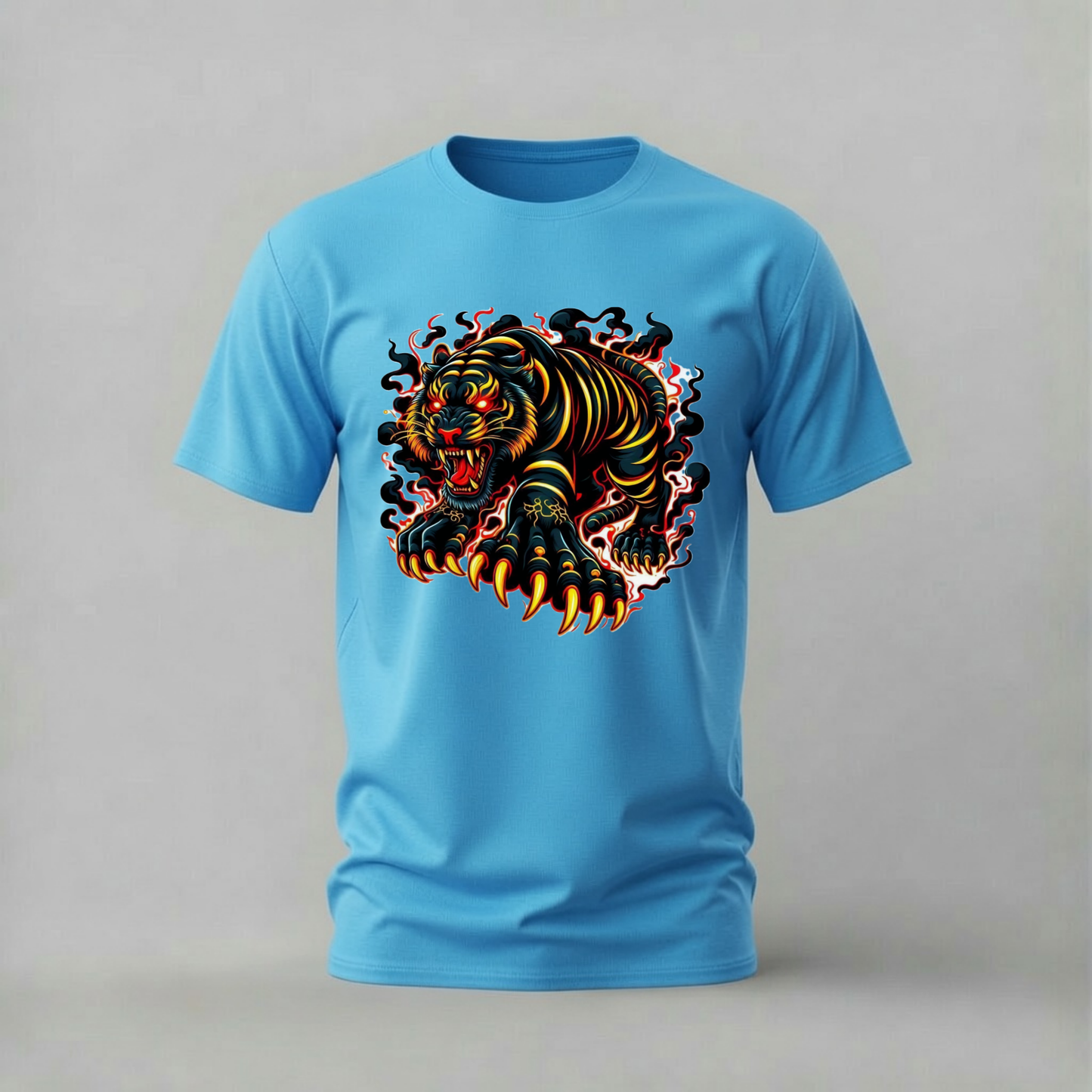 FIERCE TIGER Flame Graphic T-Shirt