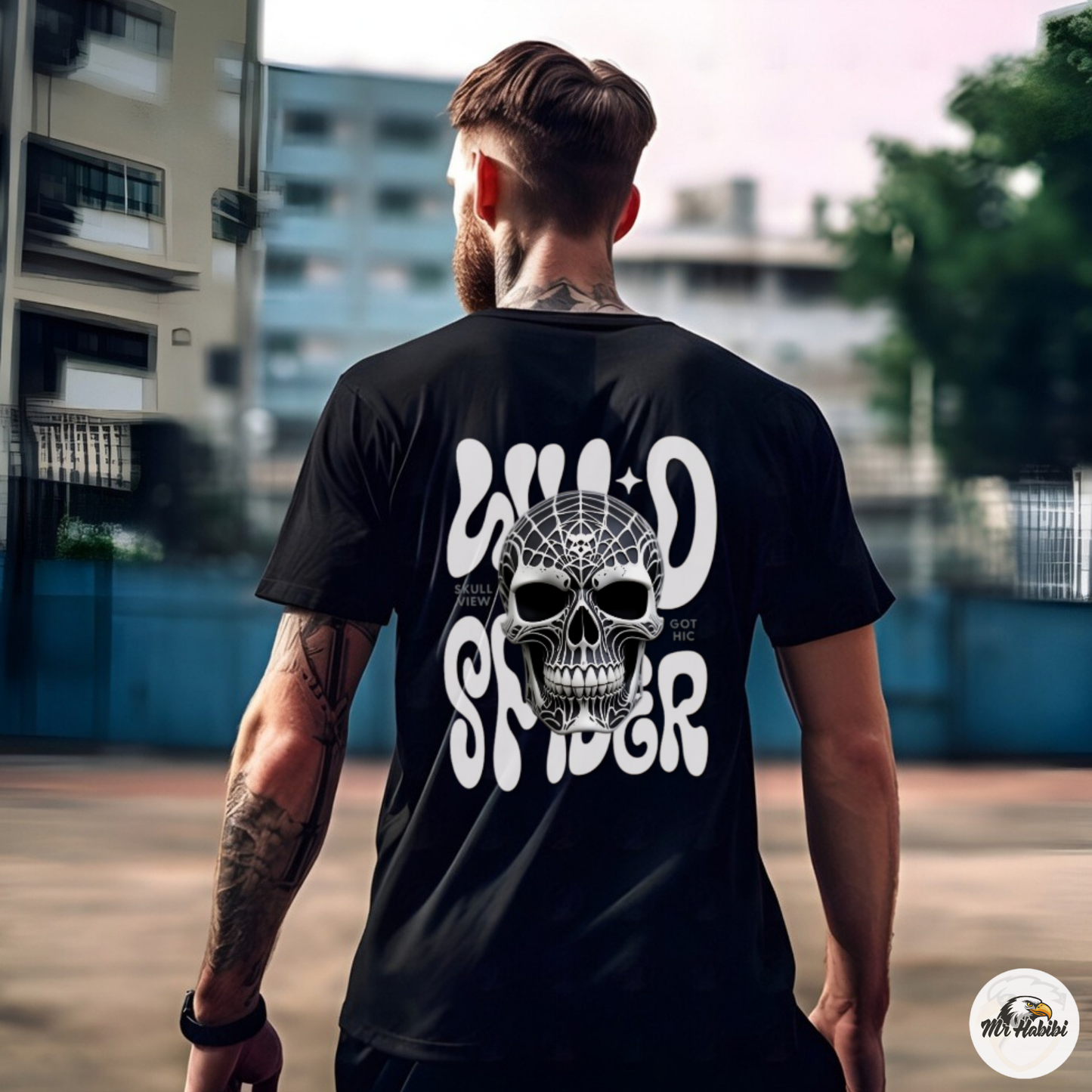 Spider Web Skull Gothic Streetwear T-Shirt
