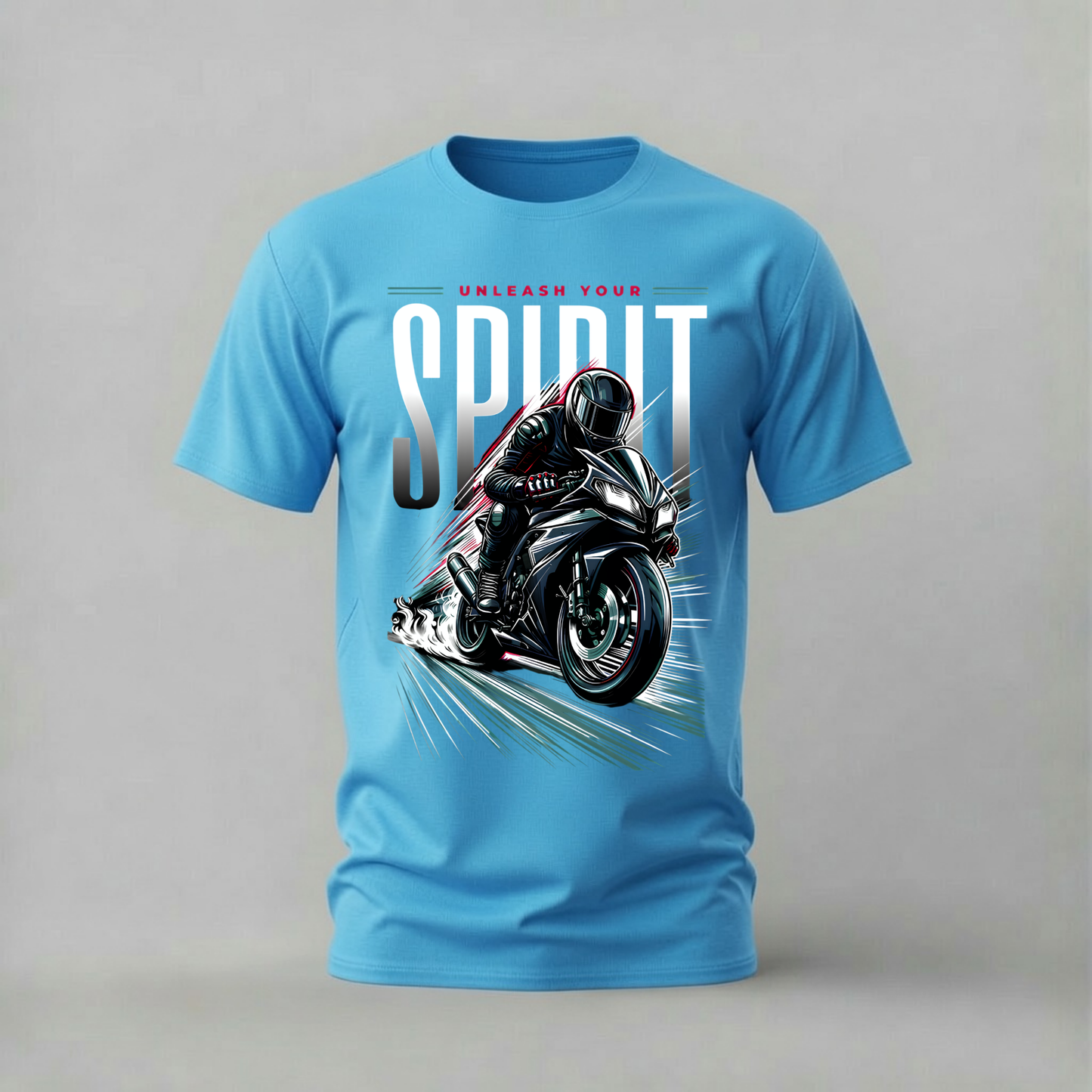 UNLEASH YOUR SPIRIT Motorcycle Graphic T-Shirt