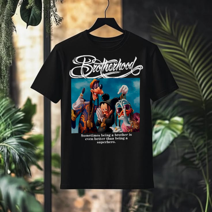 BROTHERHOOD Mickey Goofy Donald Graphic T-Shirt