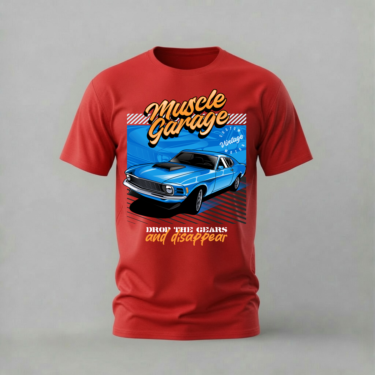 MUSCLE GARAGE BLUE Graphic T-Shirt