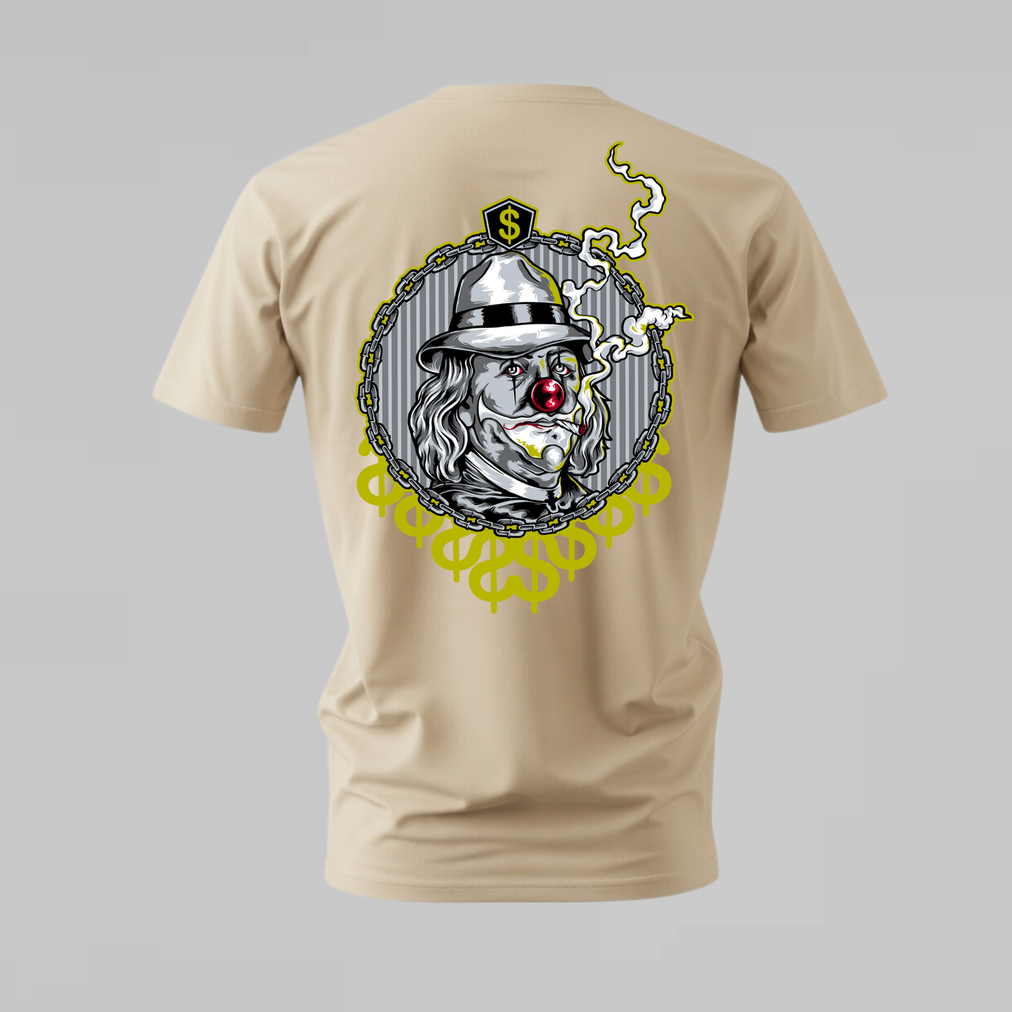 GANGSTER CLOWN Dollar Graphic T-Shirt