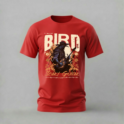 BIRD SCARY GUITAR Graphic T-Shirt