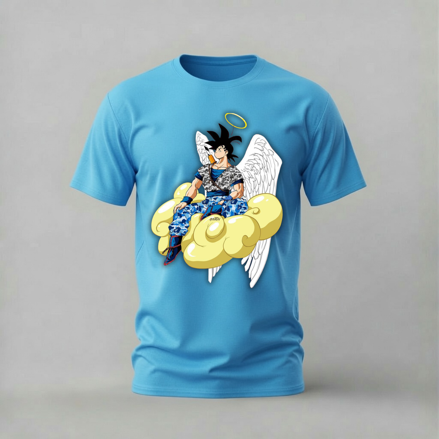 Angel Goku Cloud Graphic White T-Shirt