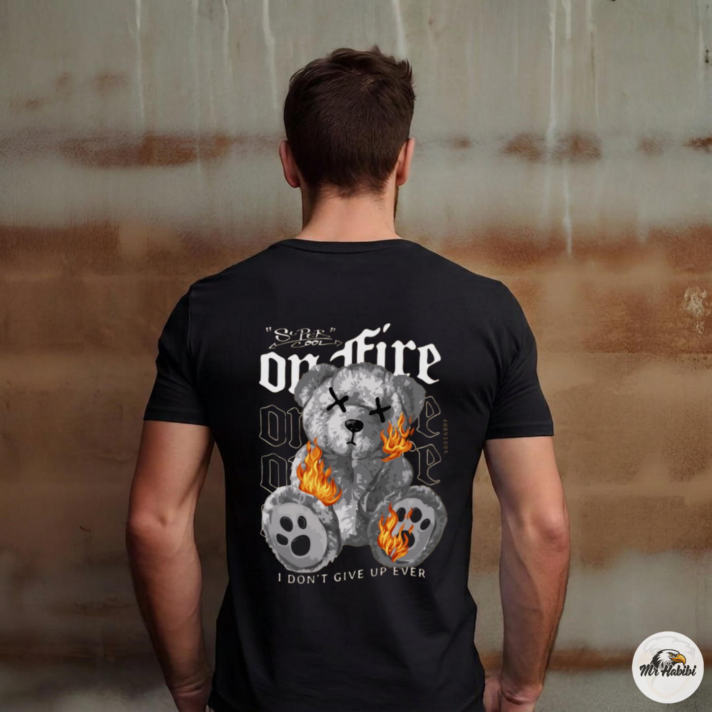 Double Print Teddy Bear Streetwear Tee – Error Not Found & On Fire