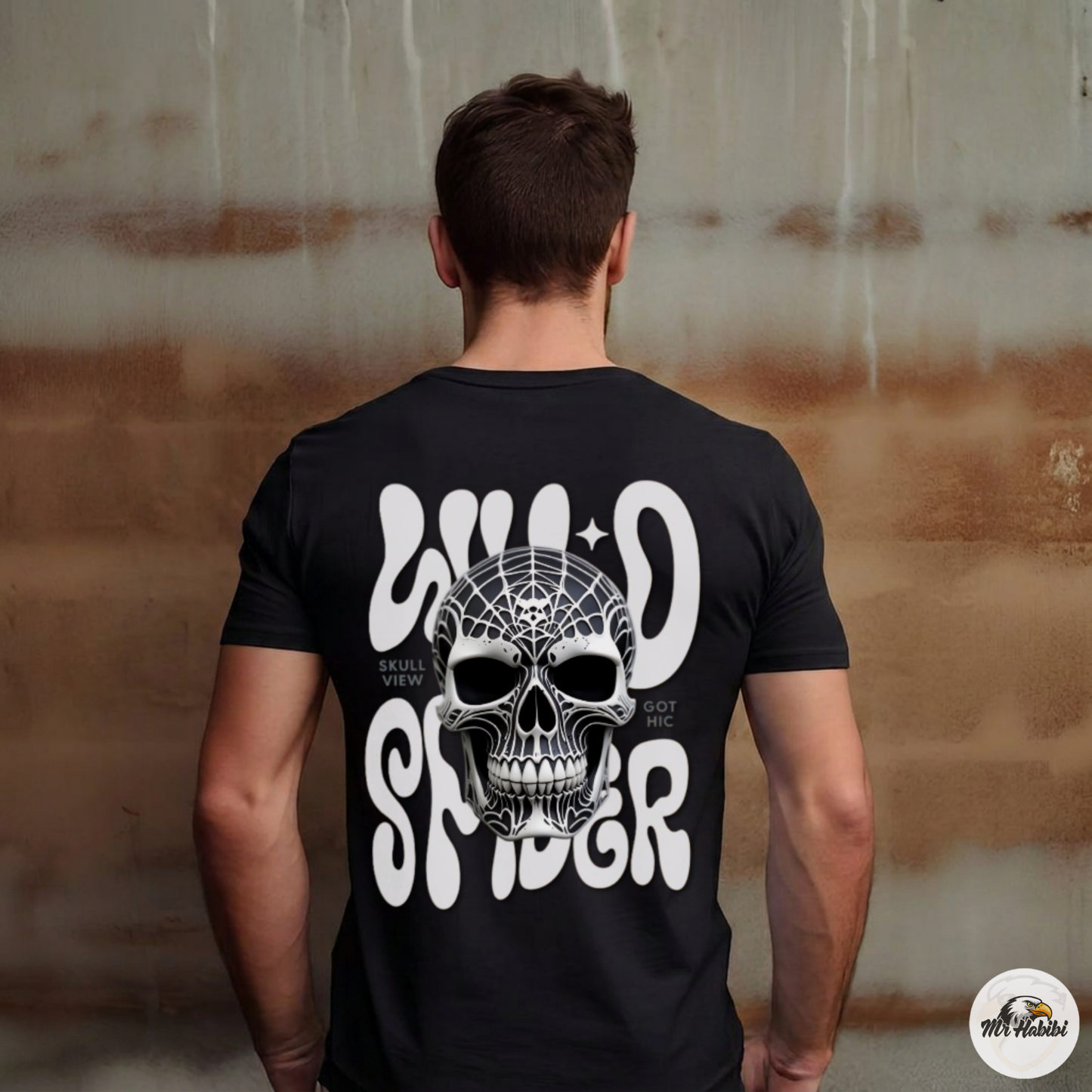Spider Web Skull Gothic Streetwear T-Shirt