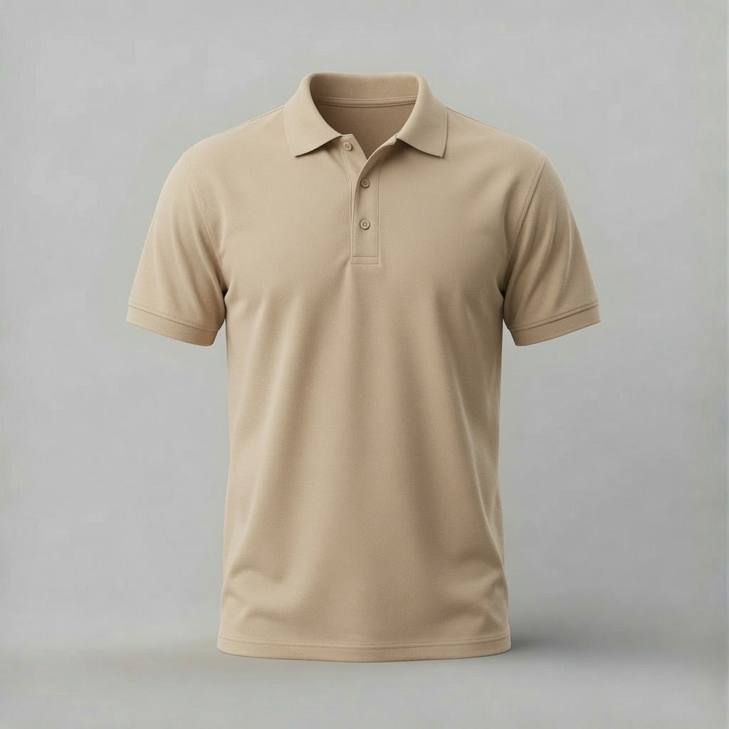 Plain Honeycombed Polo T-Shirt