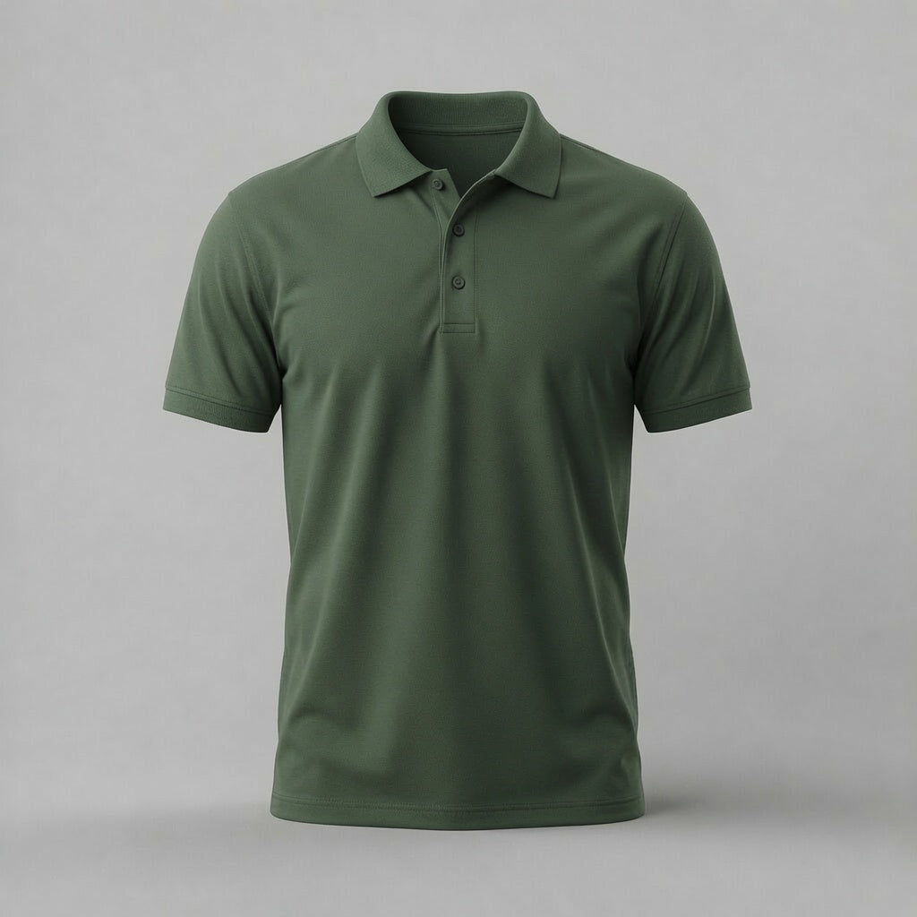 Plain Honeycombed Polo T-Shirt