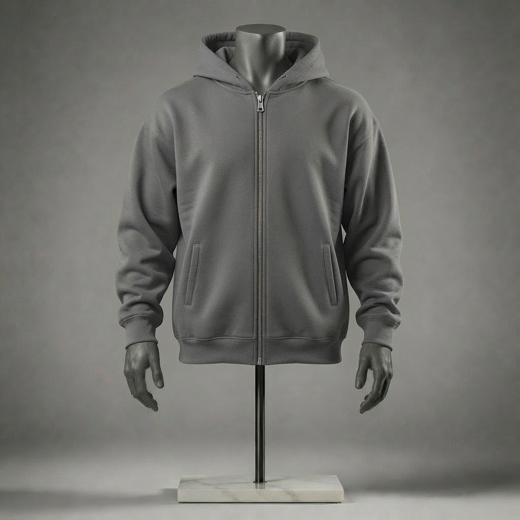 Plain Zipper Hoodie