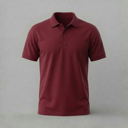 Plain Honeycombed Polo T-Shirt
