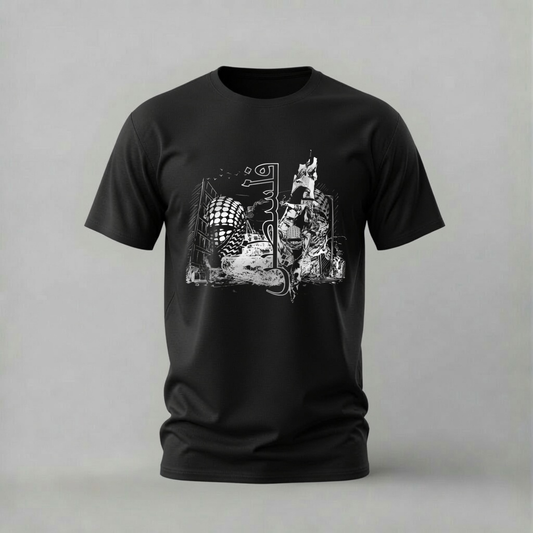 Men's & Women's 100% Cotton PALESTINE T-Shirt | Arabic Calligraphy Resistance Graphic T-Shirt | Unisex Half Sleeve Top